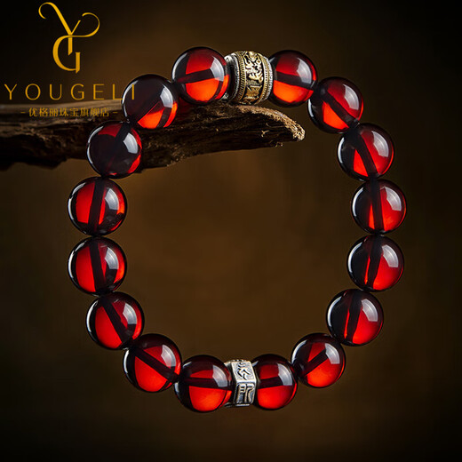 Yogurt blood amber bracelet for men and women, natural amber Buddhist beads, twelve zodiac signs, natal Buddha rosary beads bracelet, rat-Thousand-Hand Avalokitesvara, beads 10mm