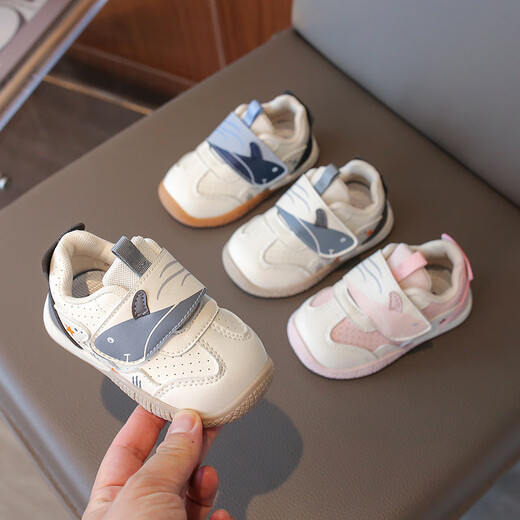 Terranis Yangma recommends boys' 2024 autumn new 0-1-2 year old baby toddler shoes infant leather anti-slip gray 23_inner length 15.0cm