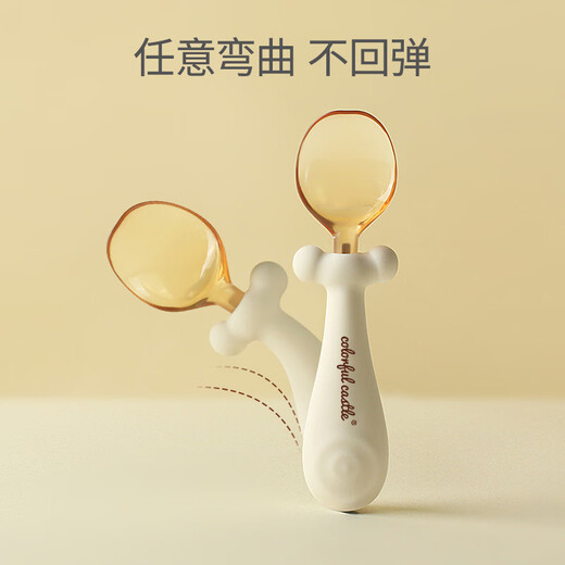 Kaooseen baby training spoon for autonomous eating, bendable ppsu twist fork and spoon, learning feeding spoon, baby food supplement, children's tableware ppsu fork and spoon (with storage box)