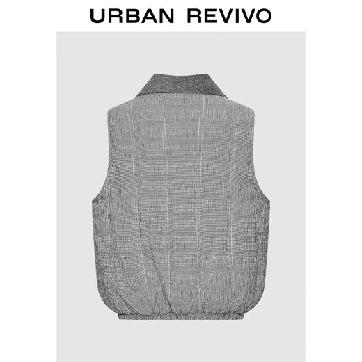 UR2025 Winter New Children's Clothing Girls Simple Contrast Color Lapel Plaid Vest Cotton Clothes UGU150018 Black Plaid 110