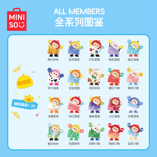 MINISO YOYO ring cupid series iconbox figure blind box figure trendy blind box ornament toy Youyoujiang Cute tilted head series 2 boxes of 2 random styles