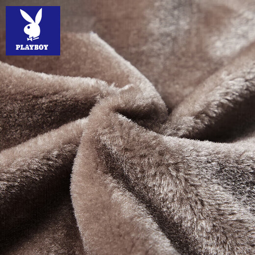 Playboy Brand Men's Clothing Dad's Clothing 2025 New Autumn and Winter Clothes Cotton Jackets Casual Velvet Thickened Clothes for the Elderly Gray L