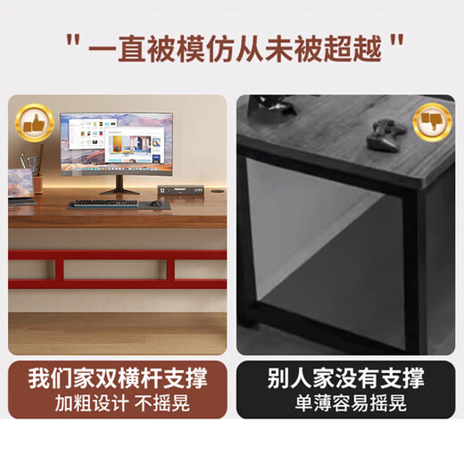 Computer desk desktop household solid wood table double game e-sports table office desk simple study desk 18mm thickened solid wood core upgraded K table 160cm