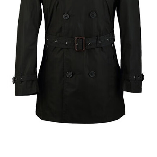 BURBERRY Новогодний подарок, однотонный двубортный ремень с лацканами, ветровка, мужской черный, черный S