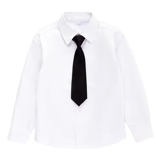 2025 new boys white shirt 25 spring and autumn new girls long-sleeved primary school students white shirt chorus class uniform white 140
