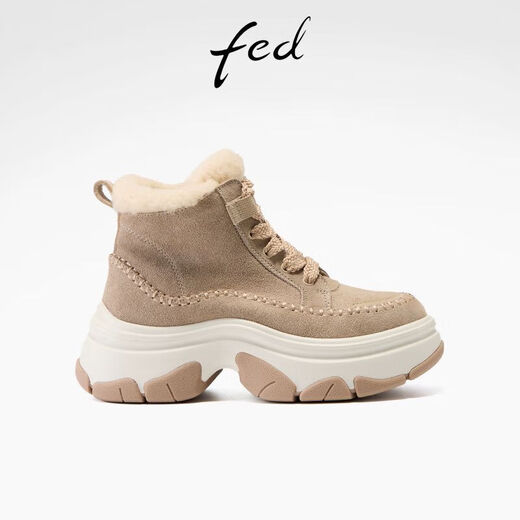 FED increased casual boots winter new women's boots plus velvet short boots thick-soled snow boots women's model S1104-YAB016