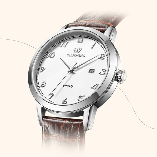 TIAN WANG watch women's small dial fashionable quartz watch simple temperament watch birthday gift for girlfriend [29mm dial] simple brown belt 3886 upgraded model
