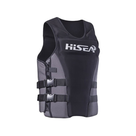 Life jacket adult large buoyancy 300 Jin Jin equal to 0.5 kg children's life jacket webbing rescue vest for swimming, rafting and fishing boats L002 black gray (adult) S