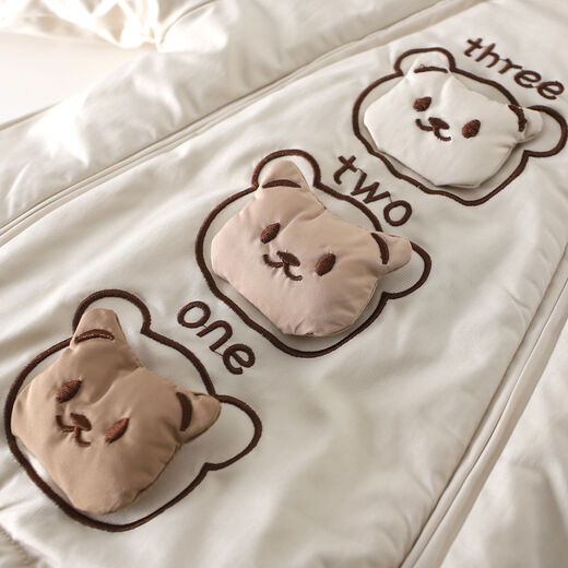 Cotton clothing, infant and toddler one-piece quilted and thickened rompers, winter double-zipper romper, newborn outing rompers, khaki 80cm, 7-11 months