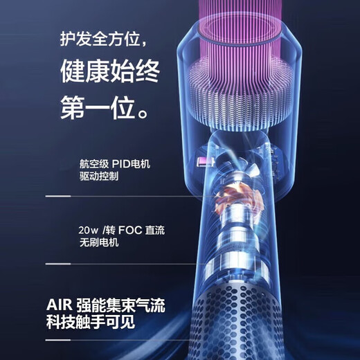 Dyson flat replacement丨4.5 billion negative ion hair care high-speed leafless hair dryer household negative ion silent high-power non-harming hair constant temperature quick-drying hair dryer Huaqiangbei Star Gray-4.5 billion moisturizing negative ion constant temperature hair care丨Gift box