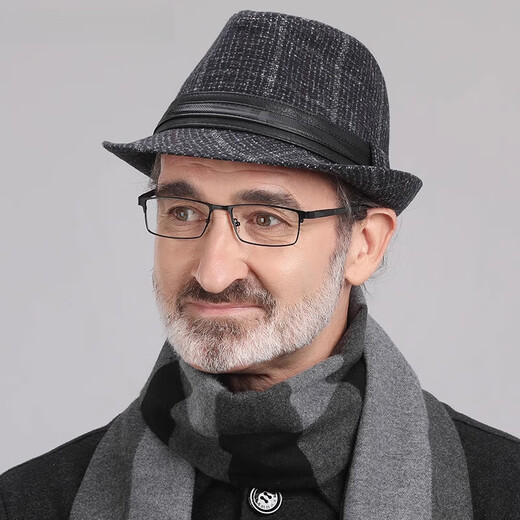 Woodpecker (TUCANO) New Men's Top Hat Autumn and Winter Hats for Middle-aged and Elderly Men British Gentleman Hat Spring and Autumn Old Man Dad Grandpa Hat Brown + Scarf Set Adjustable (56-60cm)