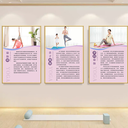 Liu Buding yoga studio wall decoration layout painting Pilates studio postpartum body shaping promotional poster gym 15-Pilates 40 width x 60 height cm PP adhesive sticker painting without board