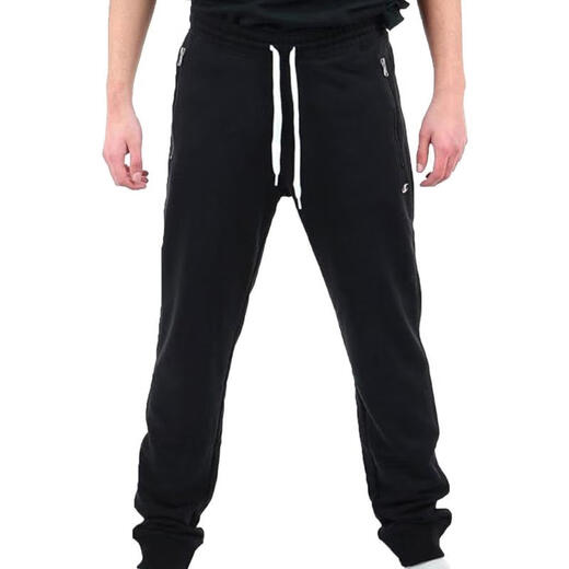 Champion men's sweatpants are warm and comfortable, loose fit, easy to put on and take off, black drawstring waist, side zipper pockets, Black, one size fits all | IT XXL