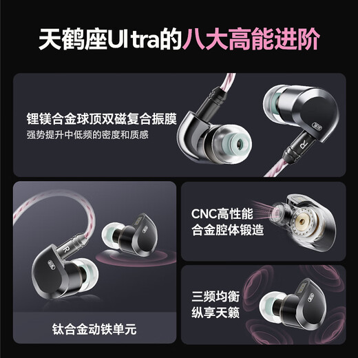 Mysheng Crass ultra in-ear HiFi wired music headphones with high quality, professional listening and positioning for fps computer games and e-sports special delta chicken headset with replaceable cable 3.5+4.4mm with microphone-free mini sound card
