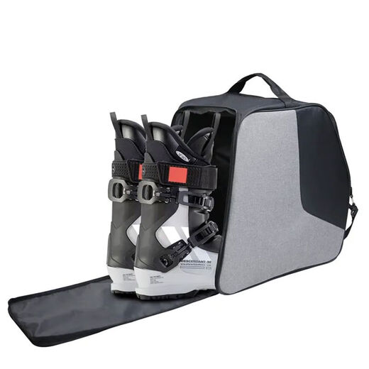 Sanqihu Bolsa para guardar zapatos de esquí al aire libre, bolsa de almacenamiento de gran capacidad, separación en seco y húmedo, bolsa para casco, bolsa para guantes, almacenamiento de equipo de esquí, color gris y negro a juego 38x36cm