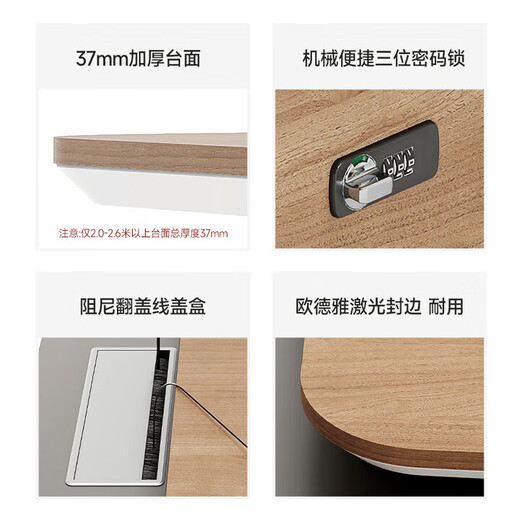 Boss desk light luxury office desk modern manager desk president office supervisor desk and chair combination E0 plate B type 1.4 meter desk - left side cabinet - eucalyptus color