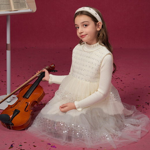 Montagut children's clothing girls heavy industry sequined small fragrant dress suit New Year's gown princess dress older children's birthday princess dress