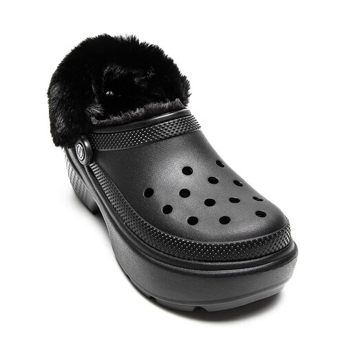Crocs Snow House Warm Cotton Clog Crocs Women's Shoes Thick Soled Warm Cotton Shoes Indoor Slippers 208546 Black 36-37