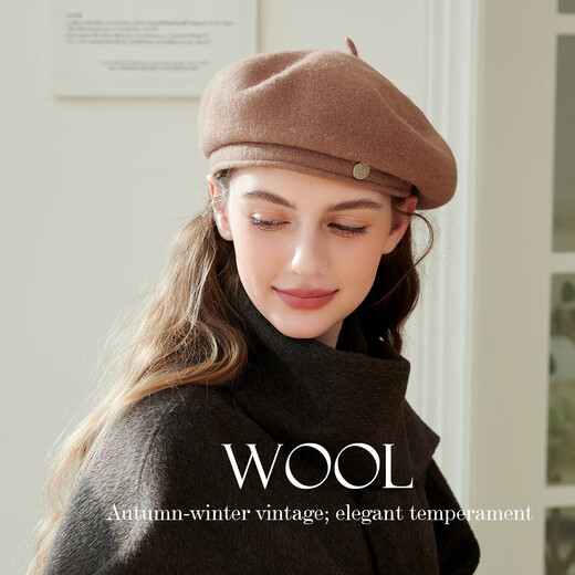 Zhenxiang Hat Women's Autumn and Winter Warm Large Head Circumference Wool Hat Fashionable Beret Birthday Gift B645