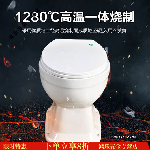Pupan rural toilet renovation dry toilet dual-purpose ceramic flush-free straight-through squat toilet converted into a sitting toilet toilet for the elderly j extra long square mouth + cover