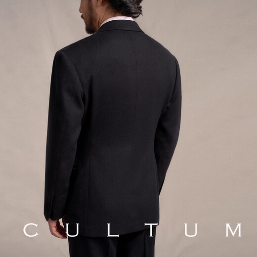 CULTUM 1930s wool twill fabric CULTUM autumn and winter thickened easy-care peaked lapel suit for men black twill three-piece suit 54 B