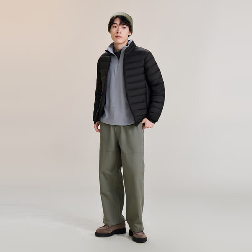 Flying in the Snow Autumn and Winter New Men's Stand Collar Lightweight Down Jacket Casual Short Duck Down Warm Down Jacket Versatile