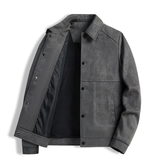 Baleno S&K Series Tie-Dye Suede Lapel Jacket Men's Autumn and Winter New Casual Versatile Loose Jacket Clothes Men's Dark Gray JD Express XL Recommended 63-70 kg