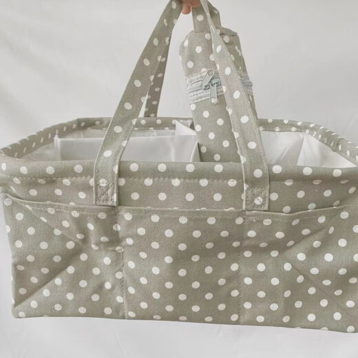 大号折叠育儿收纳篮便携式手提袋婴儿尿布垫母婴用品收纳袋 灰色