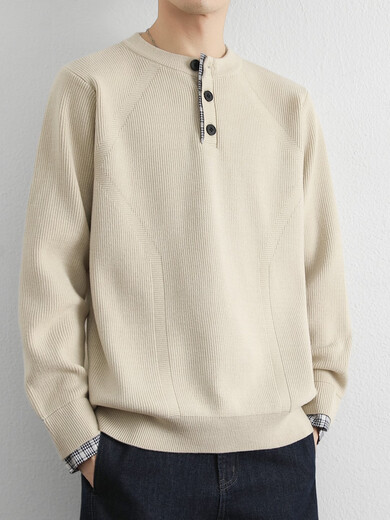 Xiaohongshu's popular Korean stitched contrasting color fake two-piece sweater for men in autumn and winter, loose pullover Henry Black M105Jin Jin is equal to 0.5kg or less, one size fits all