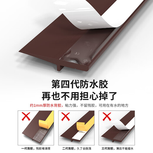 Tamushi self-adhesive door bottom sealing strip for bedroom door gap, special dust-proof, insect-proof, soundproof and anti-theft door lower windshield sticker, self-adhesive PVC door bottom sealing strip, brown 93 cm