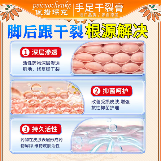 Petsochenke Cracked Foot Cream Anti-cracking Cream for Cracked and Cracked Heels, Cracked and Cracked Hands and Rough Skin, Self-Moisturizing Foot Cream in a Box, Powerful and Effective Healing Cream for Cracked Feet