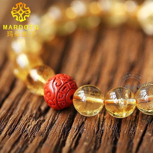 MARDOTG Brazilian Citrine Bracelet Women's Twelve Zodiac Zodiac Buddha Crystal Beads Bracelet Birthday Gift Mahasthamaprapta Bodhisattva Horse 8