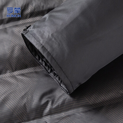 Romon sheep wool woolen woolen coat men's mid-length autumn and winter removable goose down lining warm coat