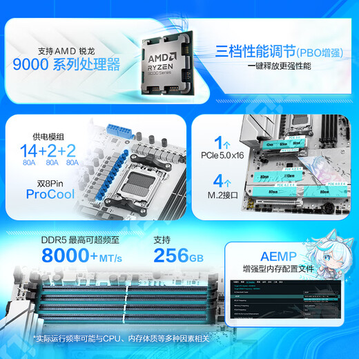 ROG STRIX B850-A GAMING WIFI S Republic of Gamers Fubuki Gaming-Motherboard unterstützt CPU9800X3D/9950X (AMD B850/Sockel AM5) Reinweiß Fubuki B850-A WIFI S