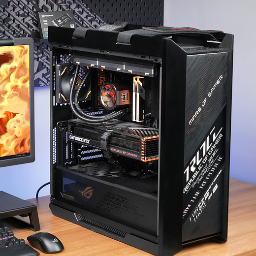 ASUS rog family bucket 5090 9800x3d host 5080 host 5070ti E-sports game live broadcast DIY desktop assembly computer complete machine R7 9800x3d host + RTX5080丨four