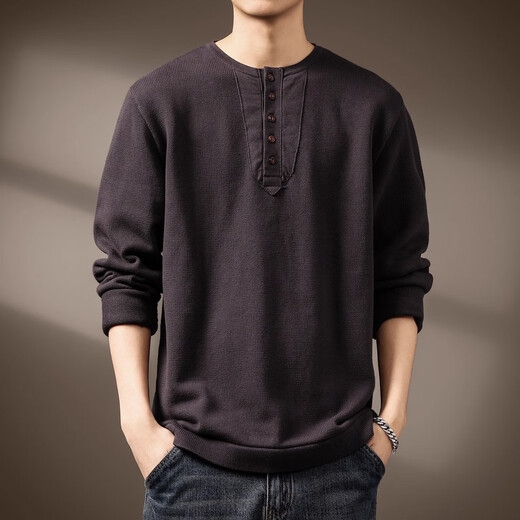 JEEP SPIRIT Jeep high-end Henry collar sweater men's 2025 autumn new bottoming shirt with long-sleeved top men's classic style S suitable for 90-110Jin Jin is equal to 0.5 kg