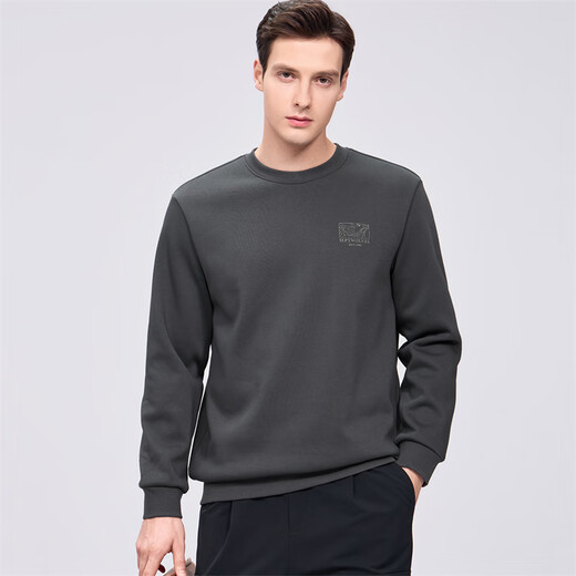 Septwolves 7A Antibacterial Plus Velvet Sweatshirt Men's Winter Warm Casual Men's Top Black Gray XL