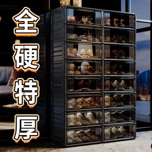 Yusenyi shoe cabinet storage cabinet integrated wall-mounted transparent shoe box home indoor good-looking multi-layer door door shoe rack full hard extra thick widened 1 column 10 layers - holds 20 pairs of large size shoes