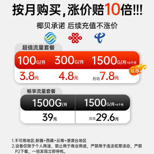 Coconut shell portable wifi mobile wireless wifi6 card-free no need to pre-store 4G/5G convenient unlimited mobile Unicom Telecom network general traffic portable wifi router 5Ghz basic version 3000 mAh large battery + high speed 150M