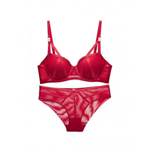 Love Curtain Autumn Summer Horse Year Zodiac Year Bra Red Underwear Wedding Bridal Suit Sexy Small Breast Gathering Big Wedding Bra Red 75B 34