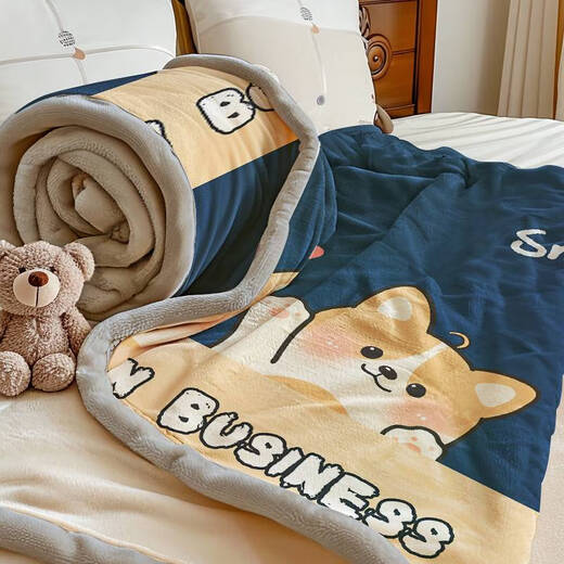 Fantasy Cute Card Milk Velvet Blanket Winter Thickened Shawl Office Nap Sofa Cover Blanket Learning Small Blanket Sheets Cute Capybara Double-sided Milk Velvet Anti-static and Easy to Shed 1.0x1.5m Shawl Blanket Air-conditioned Room Cover