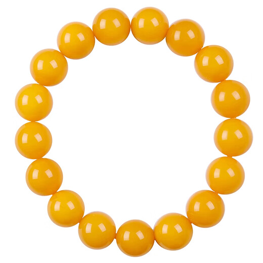 Fan Jialun old beeswax bracelet for women full of honey chicken fat yellow amber bracelet for women round beads single circle men's transfer beads jade beads beeswax round beads 8-9MM 21 pieces