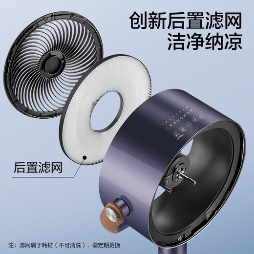 Gree Electric Fan Home Air Circulation Fan Intelligent Remote Control Floor Fan Plasma Sterilization Purification Fan DC Variable Frequency Energy-Saving Electric Fan Light Sound Low Noise Ventilation Fan Air Conditioning Companion FXDZ-2305Bg5-Plasma Sterilization-Purple