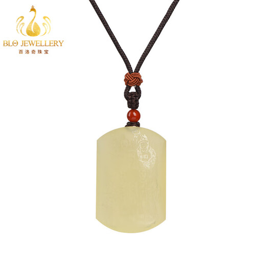 Bailuoqi Taoist natural citrine five-way God of Wealth pendant token five-party noble talisman necklace pendant amulet long lanyard pendant style