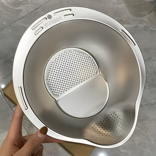 Home KATEI STORY Japanese 304 stainless steel kitchen sink drain basket water filter basket fruit washing basket rice cleaning artifact stainless steel sink