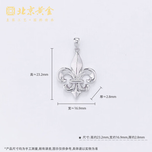 Beijing Gold Trading Center Co., Ltd. platinum pendant pt950 elegant iris pendant for women for girlfriend and wife's birthday, about 2.94g