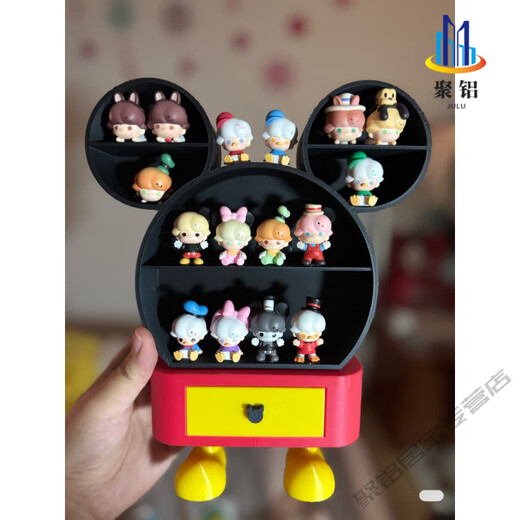 Japan imported cute miniature food and toy blind box model display cabinet Mickey + base