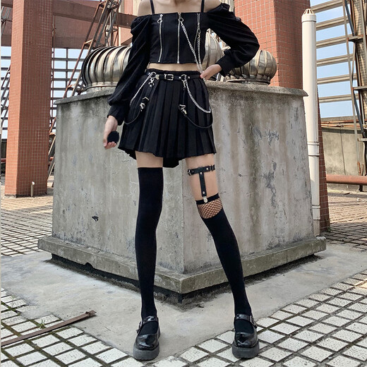 Night Classroom Socks Women's Summer Thin Thigh Over Knee Socks Black Fishnet Stockings Stockings Long Leg Ring Sock Clip Over Knee Socks + Calf Socks + Over Knee Net Stockings + T-Type Leg Ring One Size