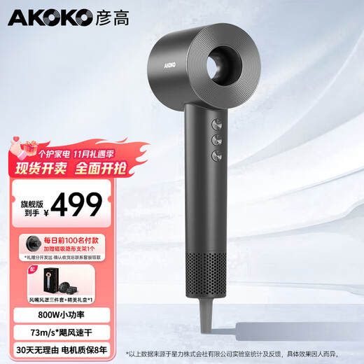 Yangao AKOKO Yangao hair dryer for home dormitory use for students 800w negative ion hair care high speed low power 500w gift birthday gift for women flagship version - obsidian lime (800W)