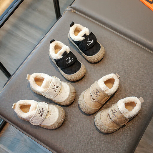 Terranis Yangma recommends 2025 new toddler shoes for autumn and winter breathable soft soles 0 1-2 years old indoor single shoes for men single shoes off-white 16_inner length 12.0cm